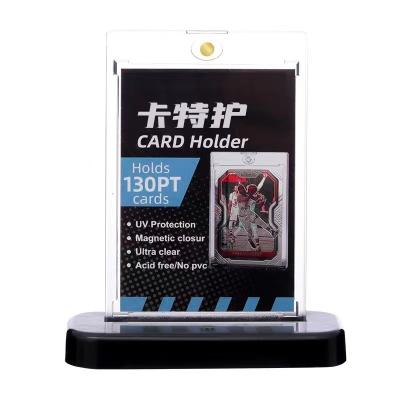 China 130pt Magnetic Business Card Holder One Touch UV Ultra Clear Magnetic Sports Card Holder Magnetic Trading Card Holder for sale