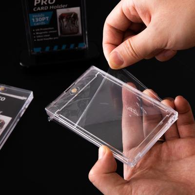 China Card Holder 55Pt One Touch UV Magnetic Business Card Collectible Card Protector Closure Magnetic Closure Card Protectors With Protective Film for sale