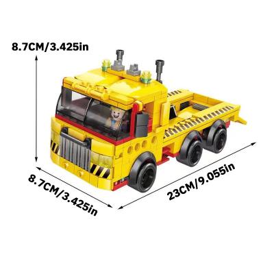 China 8 Eco-Friendly Materials In 2 Series Engineering Deformation Vehicle Diy Urban Vehicle Model Building Kit Small Particle Assembly Toys For Boys for sale