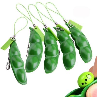 China Squeeze To Toy Soy Bean Toy Squeeze Bean Pod Anti Anxiety And Stress Shaker Toys The Key Chain Pendant Gift for sale