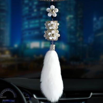 China Luxury Crystal Car Perfume Bottle Pendant Chrysanthemum Crystal Pendant Auto Hanging for sale