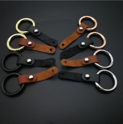 China Environmental friendly creative leather car key chain gift can be switched custom logo for sale