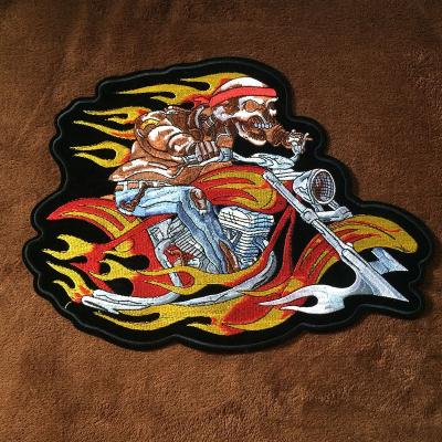 China Other Computer Embroidered For Sew On Motorcycle Biker Plus Size Cool Patches for sale