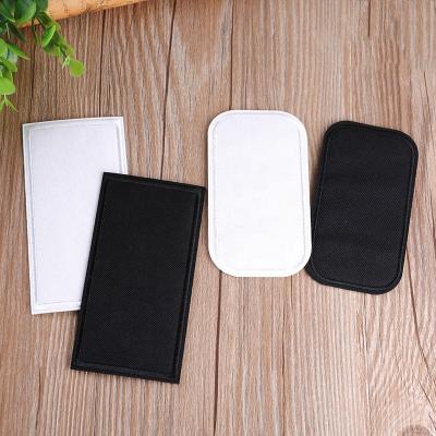 China Iron-on Embroidery Black And White Simple Rectangular Tape Patch Hole Decoration Ironing Grant for sale