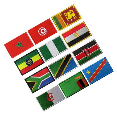 China Hook& Ethiopia South Africa Egypt Congo Zambia Flag Patch Loop African Countries Embroidery Hook Fastener Flag Armbands for sale