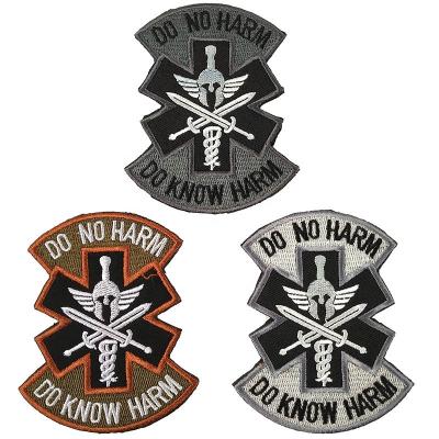 China Hook& Wholesale Buckle Do No Harm Do To Know Harm Hook Attachment Compatible Military Army Morale Patches Tactical Patches Embroidered for sale