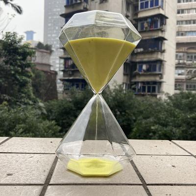 China Creative New Style 30 Minute Diamond Hourglass Time Meter Glass Home Decoration for sale