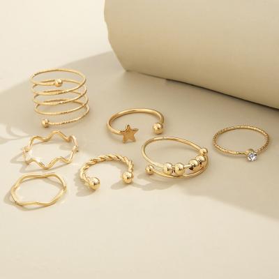 China Fashionable Tasty Engagement Customized Environmentally Friendly Ring Set Gold Plated Couple Ring Set for sale