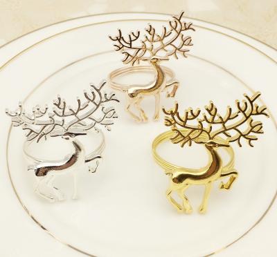 China Christmas Deer Towel Loop Napkin Ring Wedding Decoration Christmas Viable European Golden Decorations for sale