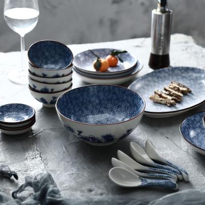 China Stocked HY Hot Sale 22 Pieces Grass Japanese Tableware Ceramic Tableware Gift Set for sale