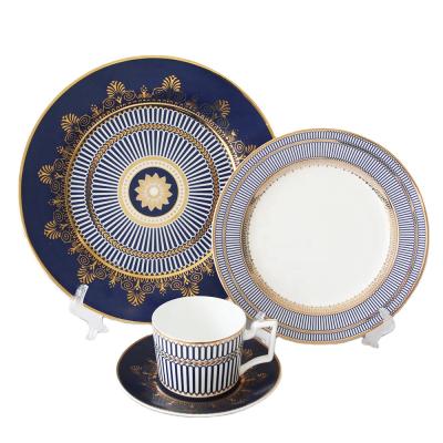 China Sustainable Hot Selling Turkish Porcelain Dining Tableware Dinnerware Set for sale