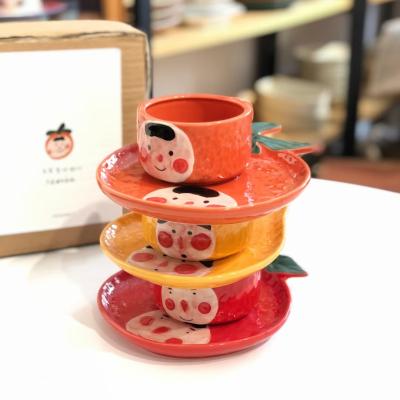 China HY Breakfast Dinnerware Set Sustainable Cup and Dish Set Ceramic Dessert Salad Bowl Milk Cup Christmas Dinnerware Set for sale