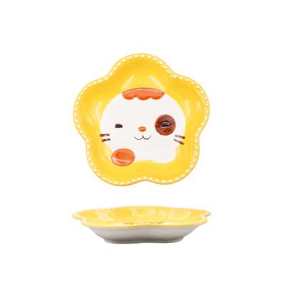 China Viable Cartoon Cute Animal Ceramic Tableware Eating Bowl Dishes Creative Children's Home Breakfast Bowls for sale