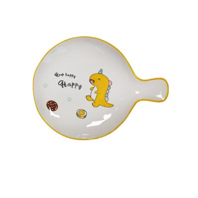 China Korean creative viable cartoon animal cute dinosaur HY version ceramic tableware set children's breakfast home dish for sale