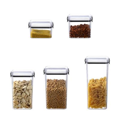 China Freshness Preservation HY Multigrain Sealed Storage Bin Kitchen Storage Box Nut Grain Square Storage Box for sale