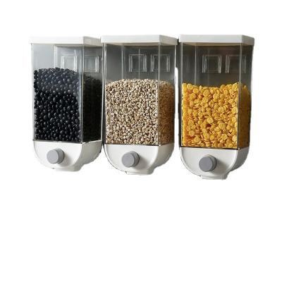 China Good Airtightness HY Grain Storage Box Kitchen Wall Mounted Grain Storage Bin Rice Bean Sealed Box Oatmeal Dispenser for sale