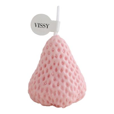 China Art Decor HY Creative Strawberry Design Scented Candles Home Decoration Wax Fruit Fragrance Custom Handmade Candle for sale