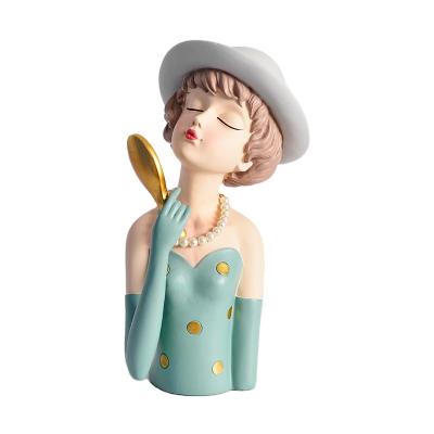 China China Modern Cute Girls Resin Statue Accessories Furnishing Crafts Cafe Room Table Figurines Sculptures Decoration for sale