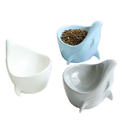 China NEW Design Sustainable Ceramic Protective Neck Fish Tall HY Bowl Raised Dog Feeder Dog Pet Bowl And Food Products for sale