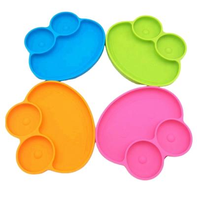 China Excellence Traditional Animal Silicone Baby Dish Private Label Silicone Soft Dish For Toddlers for sale