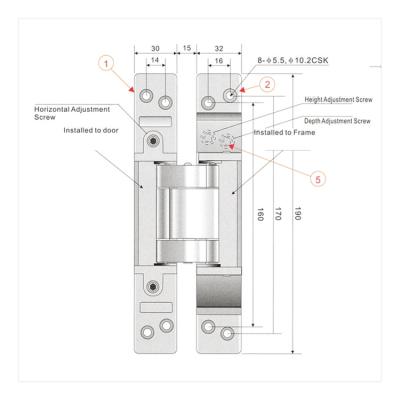 China Good Quality Modern Pivot Door Hinge Heavy Duty Stainless Steel Door Hinge for sale