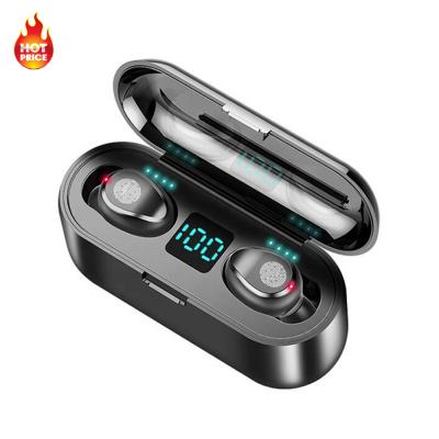 China F9 Tws Bt5.0 Headphone Power Bank True Wireless Earbuds LCD Display Digital Wireless Electric Waterproof Noise Reduction Earphone quantity for sale