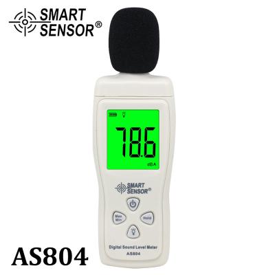 China Digital Sound Level Meter Decibel 30d-130dB Diagnostic Tool Monitoring Tester Noise DB Detector Analyzer AS804 75g/155*50*25mm for sale