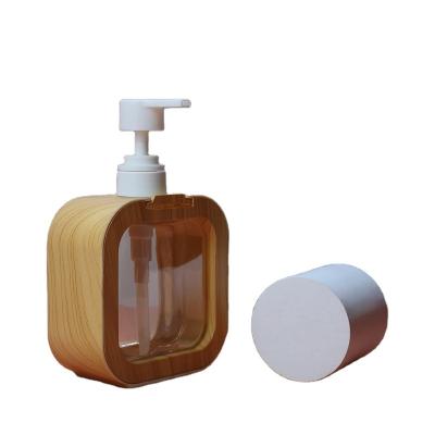 China Recyclable Durable Wholesale  custom 500ml Body Lotion Bottle Plastic Cosmetic Container Square pink Shaped Liquid Soap Bottles  Press Empty bottle for sale