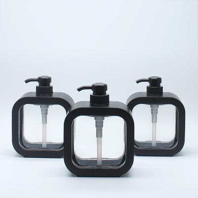 China Packaging Cosmetics Stock Available  300ml 500ml Square plastic bottle Wholesale Shampoo  Soap Pump Dispenser Bottle for Lotion Hand Wash Sanitizer for sale