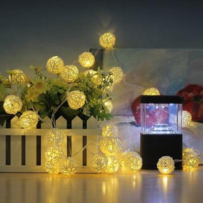 China Led Light Indoor String Light Christmas Rattan Globe Rattan Ball String Lights Decorative Or Bedroom Party Wedding for sale