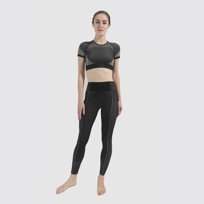 China Tops New Design Selling Yoga Breathable Custom Wear Gym Elastic Sportswear Set Yoga Set Women's Clothing for sale