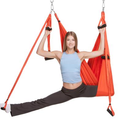 China Anti-Slip Satin Stretch Polyamide Full Set Air Yoga Hammock Anti-Gravity Swing for sale