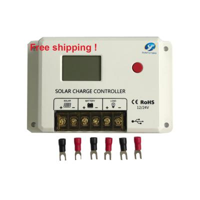 China Solar Charger Controller 12v24v 10A20A30A PWM Factory Price Sunfuture Free Shipping Solar Charge Controller for sale