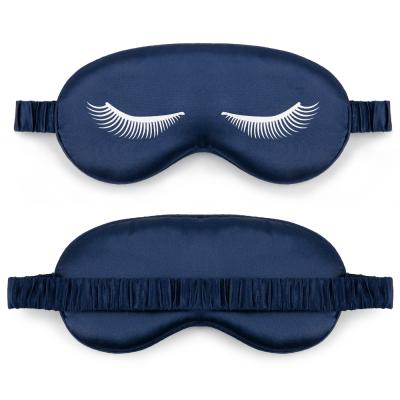 China Custom Wholesale Silk Sleep Mask Anti-puffiness Satin Eyelash Eye Mask With Screen Printing Eye Mask For Sleeping for sale