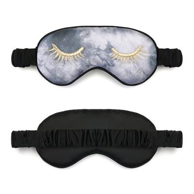 China Wholesale Custom Silk Sleep Mask Anti-Puffiness Print Sleep Eye Mask With Embroidered Logo Sleep Mask for sale