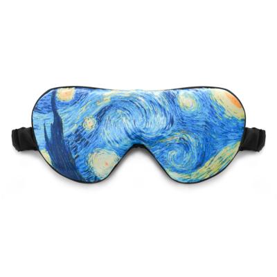 China Anti-Puffiness Sleep Mask Customized Wholesale Recycled Sleeping Eye Mask With Digital Printing Silk Sleeping Face Mask for sale