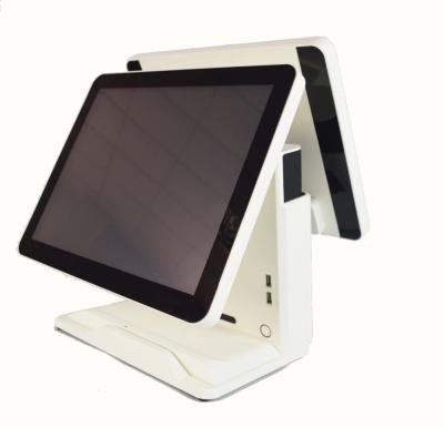 China dual screen pos computer, two touch screen android pos terminal for restaurant, supermarket, retail store ST809A for sale