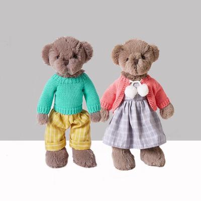 China Lovely Teddy Bear DIY Custom Knitted Clothes Toy Figure Customized Stuffed Plush Doll Toys for sale