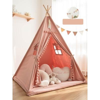 China Europe wholesale lovely pink playhouse portable foldable tent for kids play indoor girls playhouse princess for sale