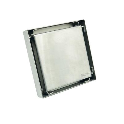 China Wholesale Modern 2mm Thick Invisible Tile Insert Square 304 Stainless Steel Floor Drain for sale