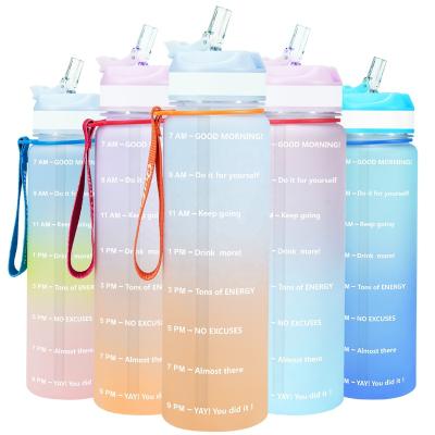 China 1L Tritan Sustainable Water Bottle With Straw Reusable Leakproof And Strap Water Jug For Outdoor for sale