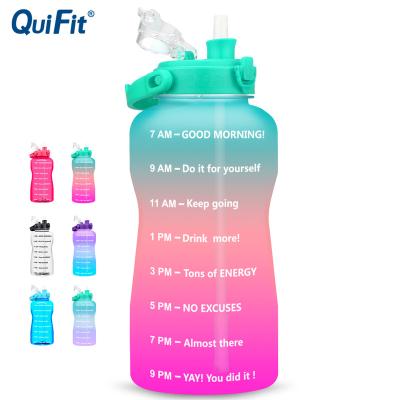 China 128oz Large Gallon Sustainable Water Bottle With Straw For Inspirational Quotes Motivation BPA Free Leakproof Durable for sale