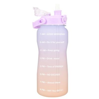 China QuiFit Viable Hot Sale 2L Tritan Water Jug BPA Free Leakproof Recyclable With Big Straw And Time Marker Inspirational Bottle for sale