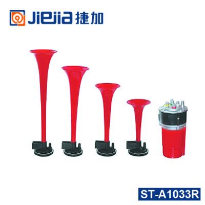 China Red Plastic Four Hoses Air Horn With Blister Packing for sale