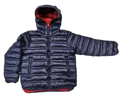 China 2021 Anti-wrinkle kids boy casual outwear red hooded long sleeves kids puffy jacket for sale