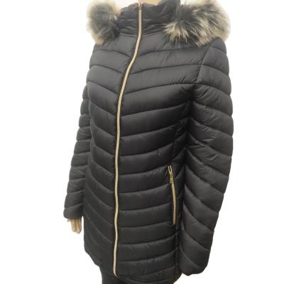 China Anti-wrinkle winter fashion women nylon coat padded jacket parka long jacket casual coats with detachable hood for sale