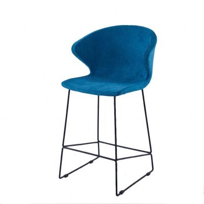 China Modern Minimalist Luxury Italian Minimalist Fabric Upholstered Stainless Steel Legs Metal Bar Chair Nordic Modern for sale