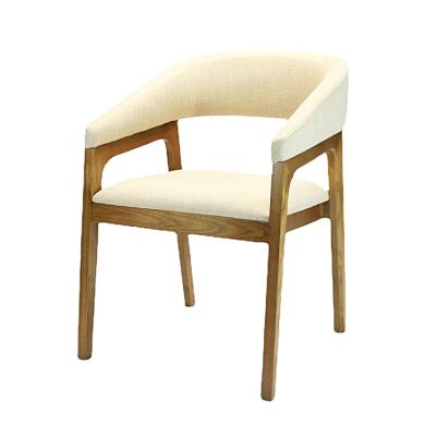 China Cover Material Can Be Customized Luxury Modern Italian Minimalist Fabric Upholstered Ash Solidwood Leg Nordic Modern Wood Dining Chair for sale