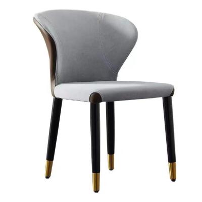 China Cover Material Can Change By Customer Choice Luxury Minimalist Microfiber Leather Velvet Upholstered Ash Solid Wood Leg Nordic Dining Chair for sale