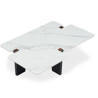 China Leg and top colors have option factory price light affordable luxury home furniture rock plate sintered living room center table stone marble coffee table for sale